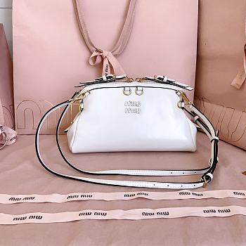 Miumiu Leather Clutch White 5BF131 - 24x14x8.5cm
