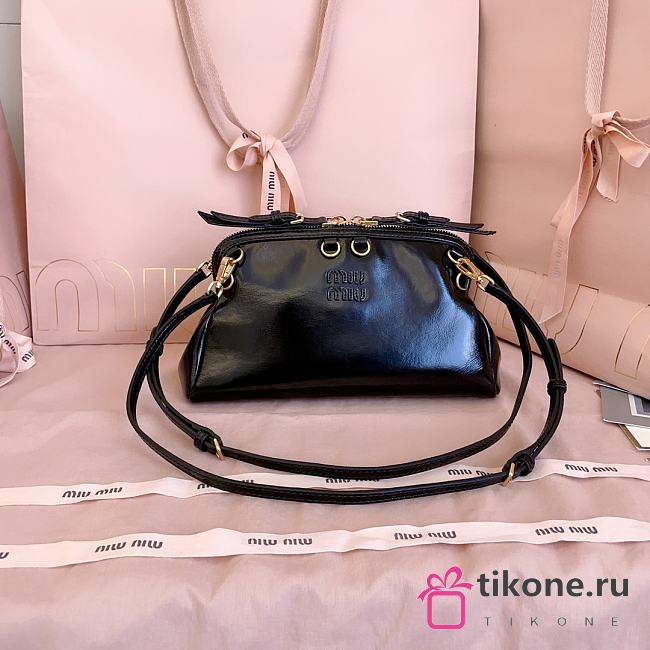 Miumiu Leather Clutch Black 5BF131 - 24x14x8.5cm - 1