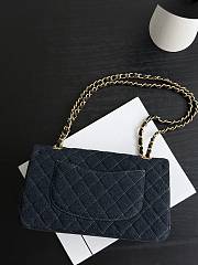 Chanel Classic Flap in Dark Blue Denim - 25cm - 3