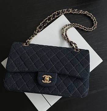 Chanel Classic Flap in Dark Blue Denim - 25cm