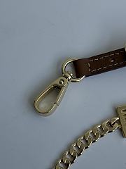 Miumiu Leather Cord And Metal Trick Keyring Brown - 4
