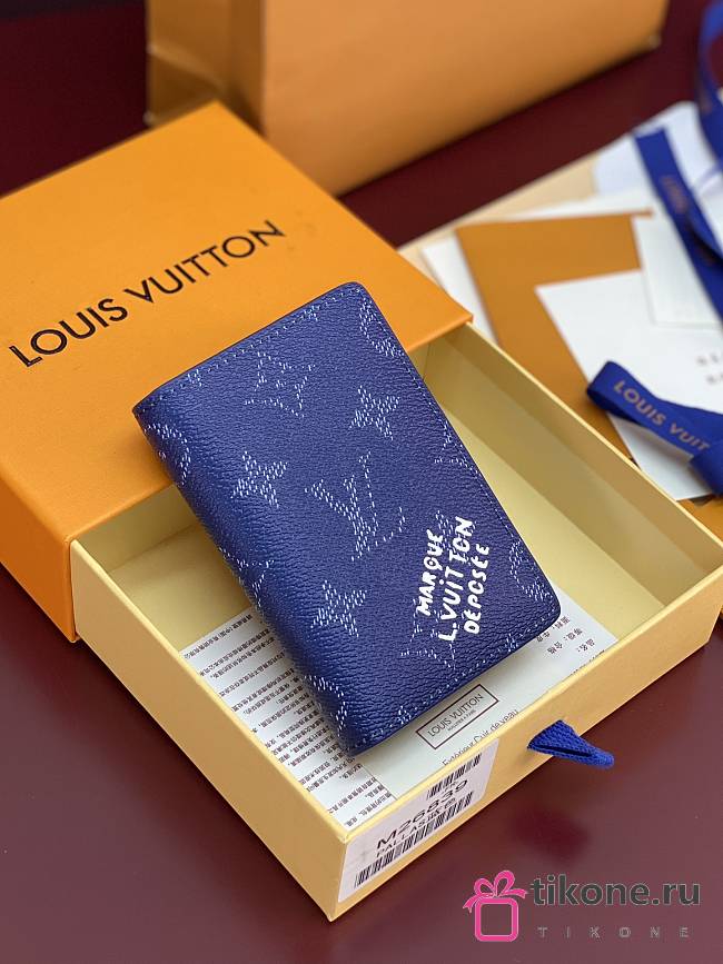 LV Pocket Organizer Monogram Heritage Blue M26841 - 11.1x7.5x1cm - 1