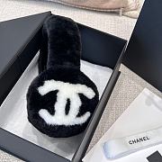 Chanel Earmuffs Shearling Lambskin Ecru & Black White - 2