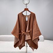 Fendi Poncho Camel Colour Wool Cashmere And Silk Poncho - 2
