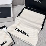 Chanel Combo Scarf/Beanie Cashmere White - 4