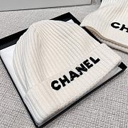 Chanel Combo Scarf/Beanie Cashmere White - 3