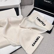 Chanel Combo Scarf/Beanie Cashmere White - 2