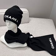 Chanel Combo Scarf/Beanie Cashmere Black - 1