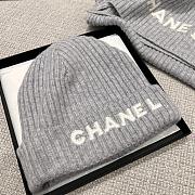 Chanel Combo Scarf/Beanie Cashmere Gray - 3
