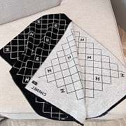 Chanel Scarf Reversible Diamond Quilt Black Gray - 1