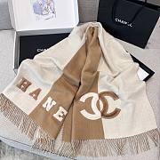 Chanel Scarf Two Tone Logo Patch Camel Beige - 1