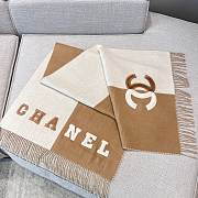 Chanel Scarf Two Tone Logo Patch Camel Beige - 6