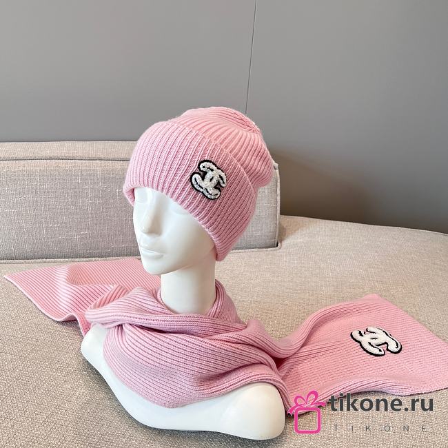 Chanel Combo Scarf/Beanie Cashmere Pink - 1