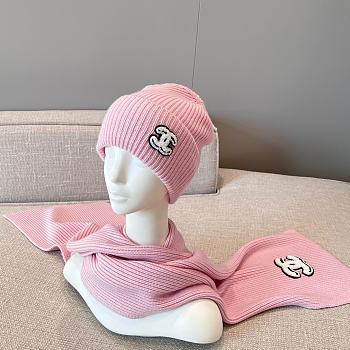 Chanel Combo Scarf/Beanie Cashmere Pink