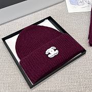 Chanel Combo Scarf/Beanie Cashmere Burgundy - 3