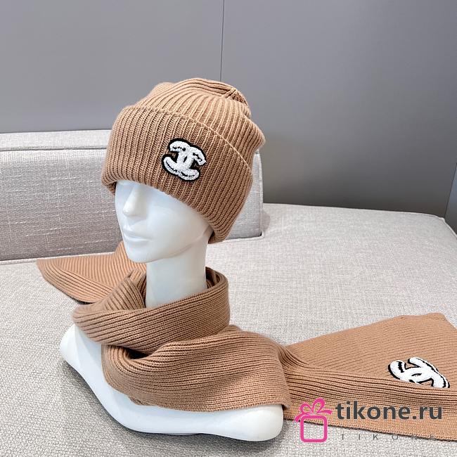 Chanel Combo Scarf/Beanie Cashmere Beige - 1