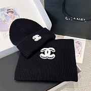 Chanel Combo Scarf/Beanie Cashmere Black 22820 - 6