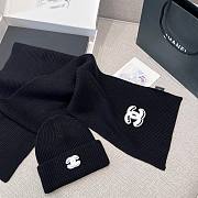 Chanel Combo Scarf/Beanie Cashmere Black 22820 - 5