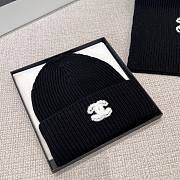 Chanel Combo Scarf/Beanie Cashmere Black 22820 - 2
