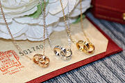 Cartier Love Neckalce Double Ring Gold/Silver/Rose Gold - 2