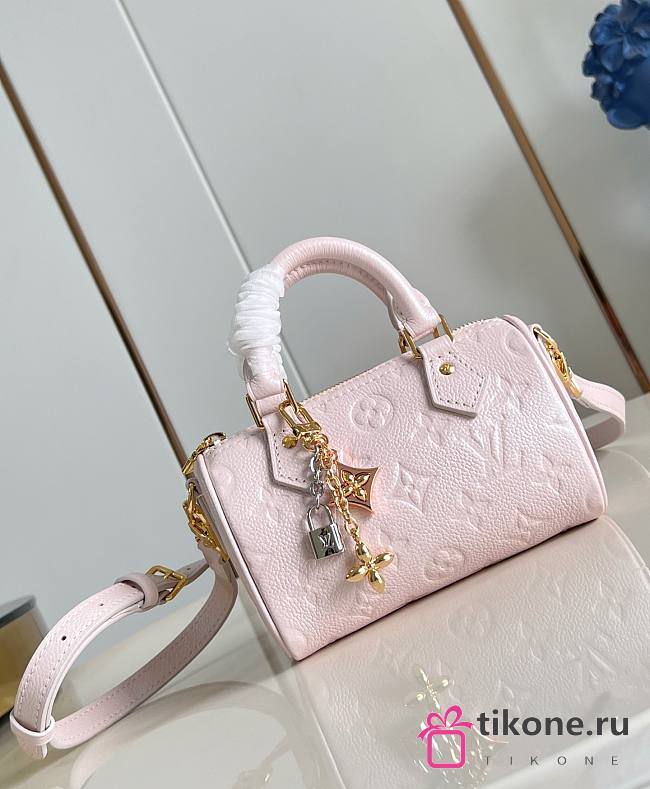 LV Nano Speedy Monogram Empreinte Leather Snowy Pearl M27107 - 16x10x7.5cm - 1