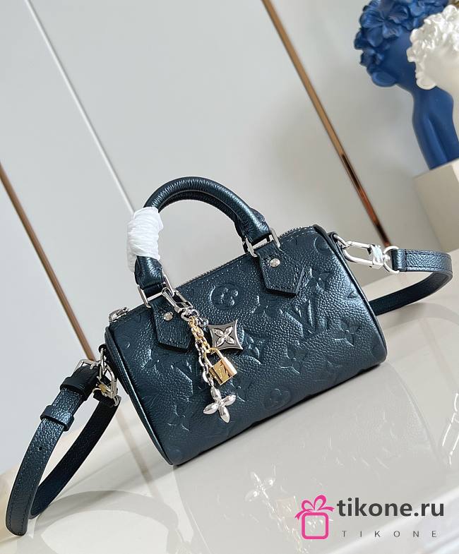 LV Nano Speedy Monogram Empreinte Leather Shimmery Ink M27501 - 16x10x7.5cm - 1