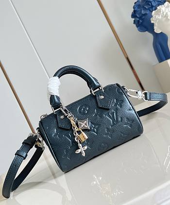 LV Nano Speedy Monogram Empreinte Leather Shimmery Ink M27501 - 16x10x7.5cm