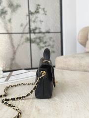 Chanel Mini Flap Bag with Top Handle Grained Shiny Calfskin & Gold Tone Metal Black - 19.5x11.5x5cm - 5