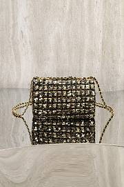 Chanel Flap Bag Sequins & Gold Tone Metal Golden & Black - 20x14x8cm - 2