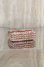 Chanel Flap Bag Sequins & Gold Tone Metal Light Pink Green - 20x14x8cm - 3