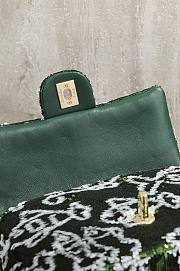 Chanel Flap Bag Sequins & Gold Tone Metal Green White- 20x14x8cm - 5