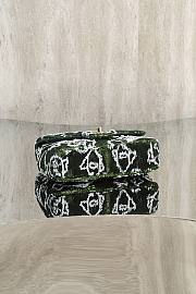 Chanel Flap Bag Sequins & Gold Tone Metal Green White- 20x14x8cm - 4