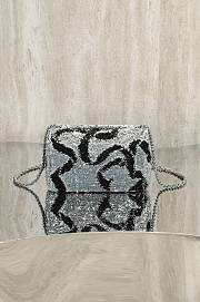 Chanel Flap Bag Sequins & Silver Tone Metal Silver Black - 20x14x8cm - 6
