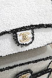 Chanel Flap Bag Sequins & Gold Tone Metal White & Black - 21x14x8cm - 3