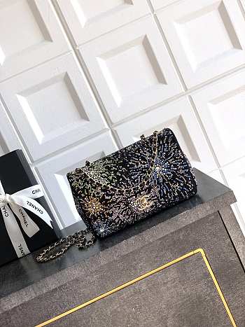 Chanel Evening Bag Strass & Gold Tone Metal Black & Multicolour - 21x13x8cm