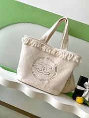 Chanel Coco Beach Quilted Terry Tote White - 58x38x20cm - 1