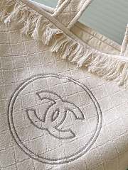 Chanel Coco Beach Quilted Terry Tote White - 58x38x20cm - 6