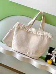 Chanel Coco Beach Quilted Terry Tote White - 58x38x20cm - 5
