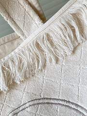 Chanel Coco Beach Quilted Terry Tote White - 58x38x20cm - 3