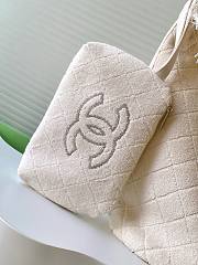Chanel Coco Beach Quilted Terry Tote White - 58x38x20cm - 2