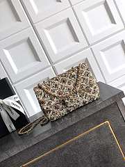 Chanel Flap Bag Sequins & Gold Tone Metal Beige & Multicolour - 21x13x8cm - 1