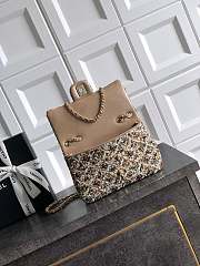 Chanel Flap Bag Sequins & Gold Tone Metal Beige & Multicolour - 21x13x8cm - 6