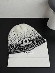 Chanel Beanie Cashmere & Wool White & Black - 5