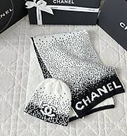 Chanel Combo Scarf/Beanie Cashmere & Wool White & Black - 1