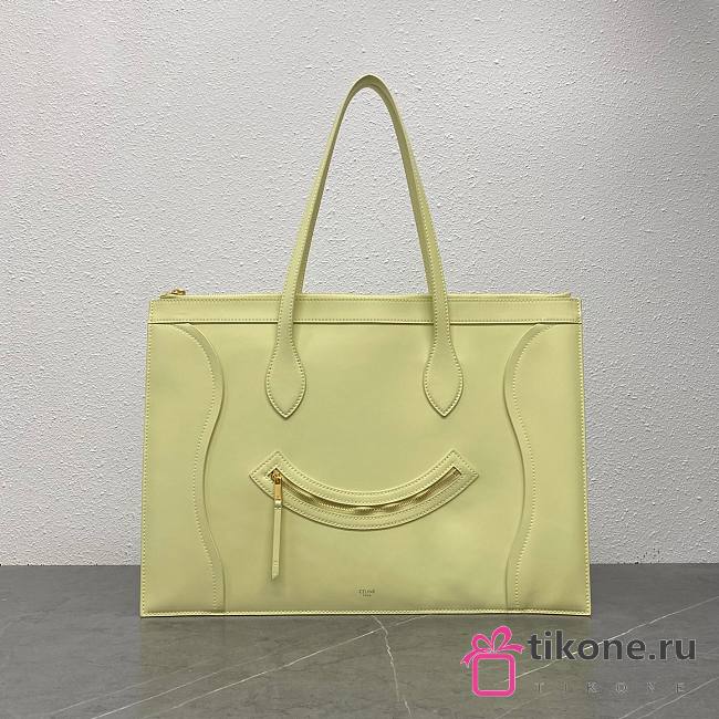 Celine Flat Cabas New Luggage In Glossy Calfskin Citrus - 44.5x31.5x0.5cm - 1