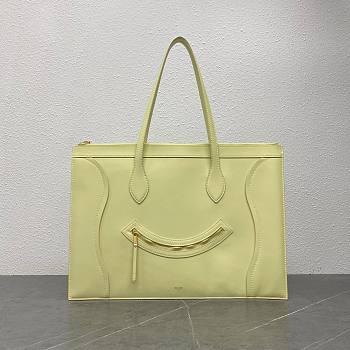 Celine Flat Cabas New Luggage In Glossy Calfskin Citrus - 44.5x31.5x0.5cm