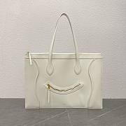 Celine Flat Cabas New Luggage In Glossy Calfskin White - 44.5x31.5x0.5cm - 1