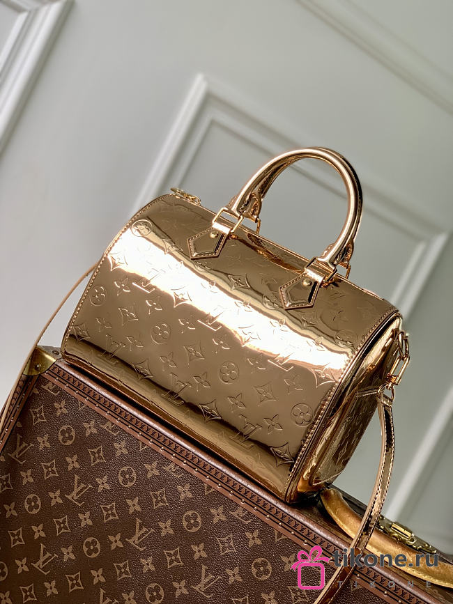 LV Ski Speedy Bandouliere 25 Monogram Embossed Canvas Copper M26497 - 25x19x15cm - 1