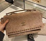 Chanel Flap Bag Stitched Suede Shoulder Bag Beige - 6