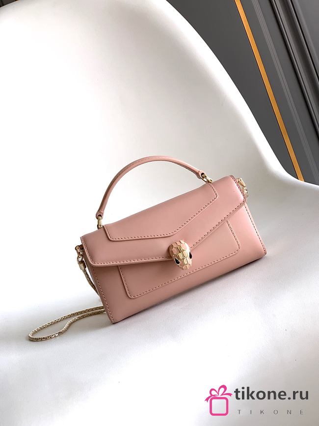 Bvlgari Serpenti Forever Phone Case In Pink Calf Leather - 19x10x3.5cm - 1